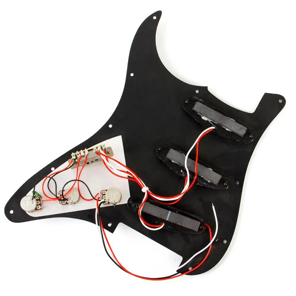 Черный предпроводной Pickguard 3 одна катушка для замены гитары Fender Strat|single coil|prewired