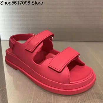 

2020 new sandals shoes thick bottom sandals shoes pure color sandals open sandals shoes leather sandals shoes TPU sandals 35-40