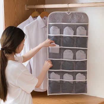 

Pouch Bathroom Non Woven Closet Wardrobe Door Double Sided Wall Bedroom Hanging Storage Bag Bra Underwear Socks Multi Pocket