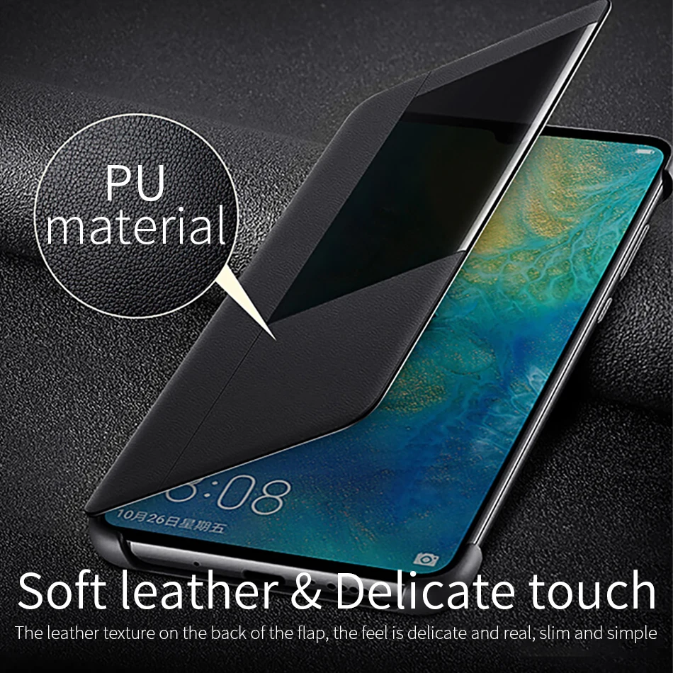 详情8Huawei mate 20 Flip Case Cover Official Huawei Mate 20 Pro case Smart View Window Luxury PU Leather Protective Wake up mate20