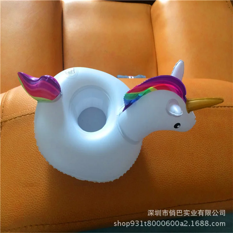 Currently Available Unicorn Cup Holder Water Inflatable Toys Supplies Inflatable Cup Seat Unicorn Inflatable Toy