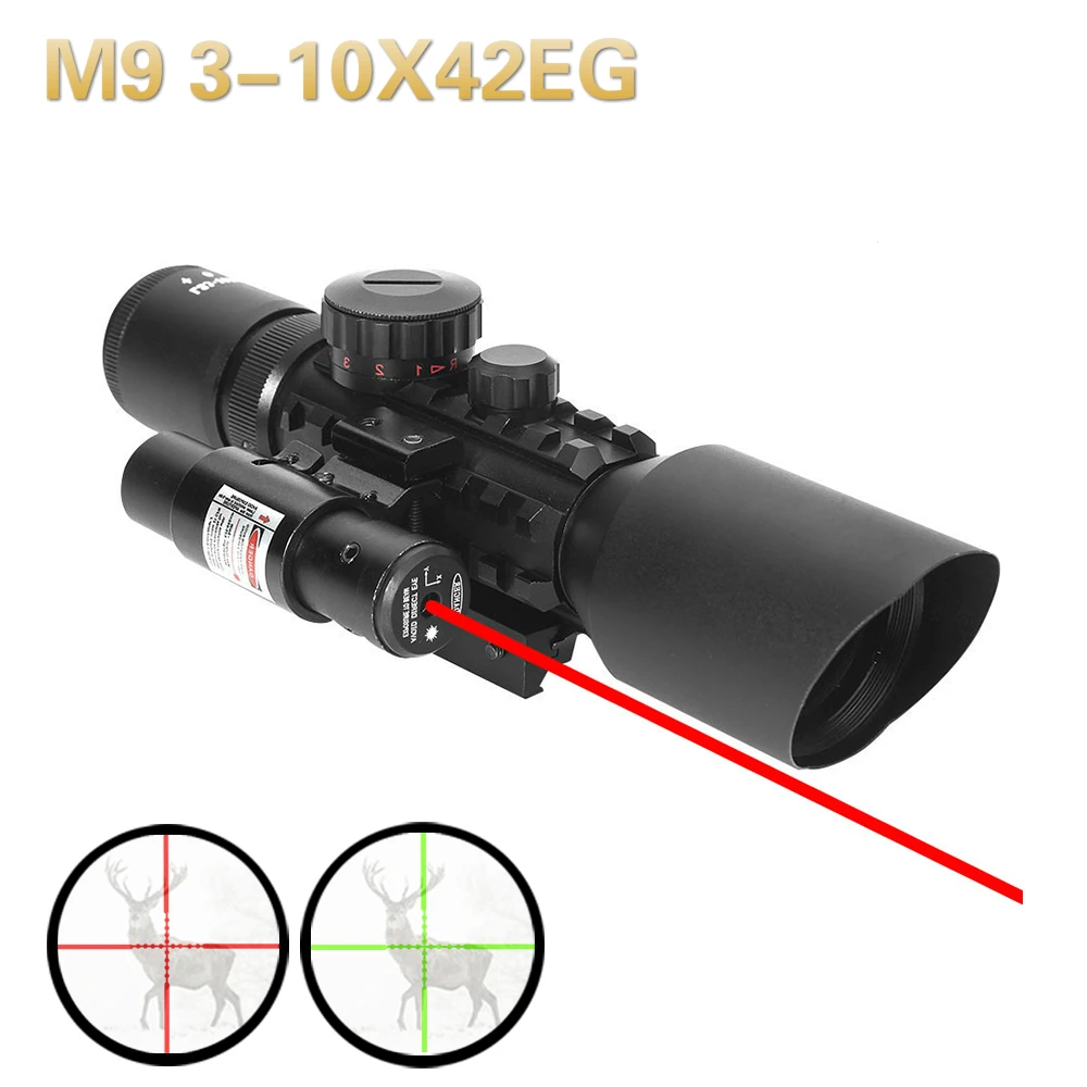 Охотничий M9 3-10x42EG тактический оптический прицел Ночной Крепление Пикатинни