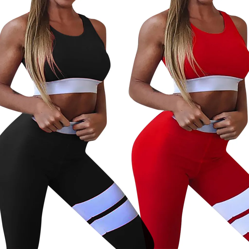

Fashion New Yoga Set Women Tracksuit For Fitness Patchwork Sexy Workout Clothes Sportswear Woman Gym Ropa Deportiva Mujer 2019