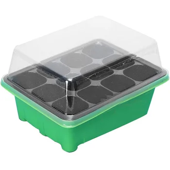 

10 Sets Seed Starter Trays 120 Cells Seed Planting Trays with Dome and Base Garden Nursery Pots Plant Germination Box