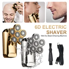 6D Men Electric Shaver Rechargeable Digital Display Hair Beard Trimmer Razor 6 Floating Head Wet Dry Beard Shaving Machine New