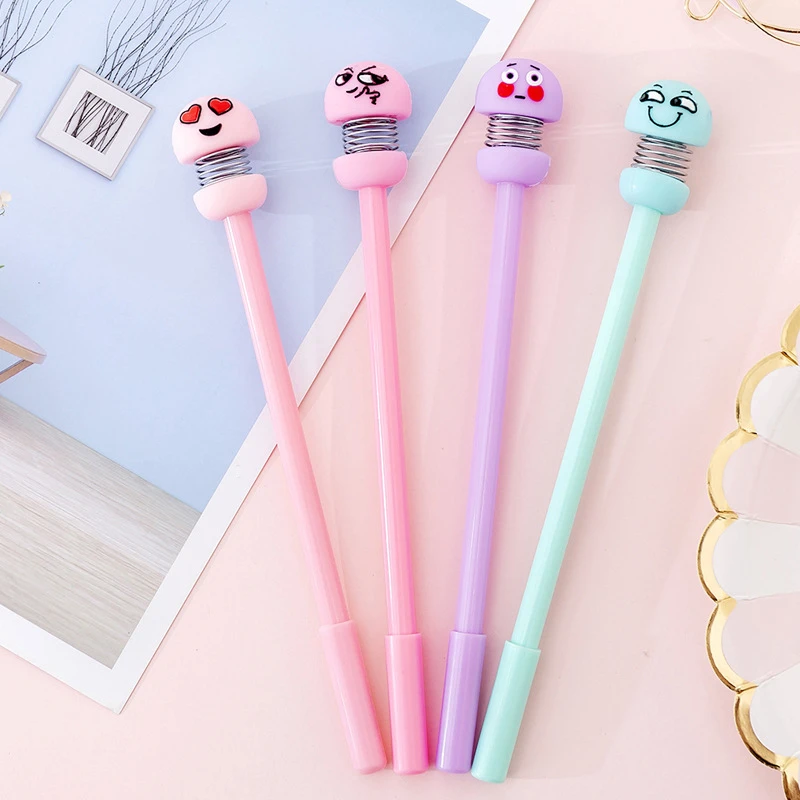 

Ellen Brook 1 Piece Korean Cartoon Shaking Head Doll Spring Creative Student Writing Office Stationery Black Signature Gel Pen