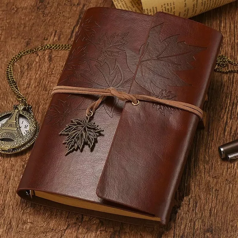 

Vintage Travelers binder Notebook Blank Kraft Diary PU Leather Loose leaf Notepad Journal Sketchbook Office Supplies A7/A6/A5