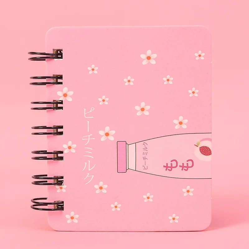 cartoon cute coil portable notebook notebook pockets this Korean small fresh notebook - Цвет: Фиолетовый