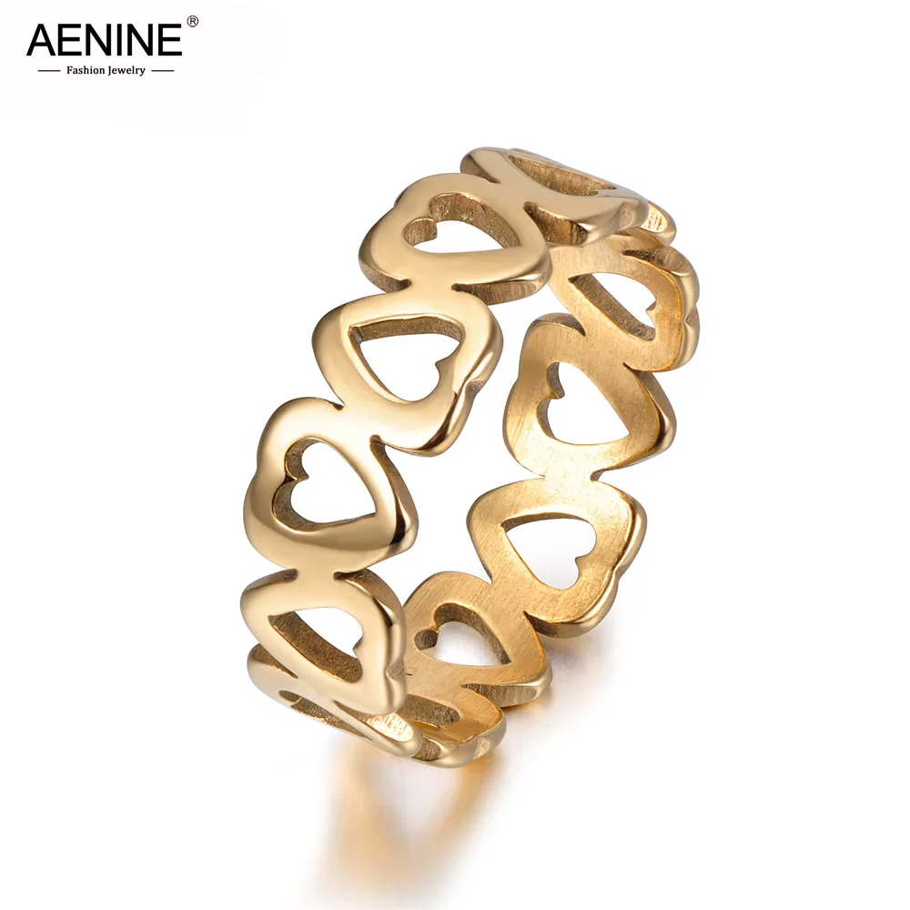 Женское кольцо AENINE из нержавеющей стали 316L в форме сердца|ring jewelry|womens rings jewelrywomen |