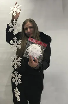 

6pcs/lot Christmas Ornament White Snowflakes Christmas Tree Window Decorations For Home DIY Xmas Accessories