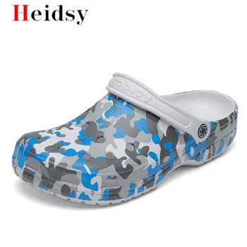

Men's High quality Sandals Hole Shoes Breathable Summer Casual Camouflage Outdoor Beach Slipper Men Fashion trend Couples shoes
