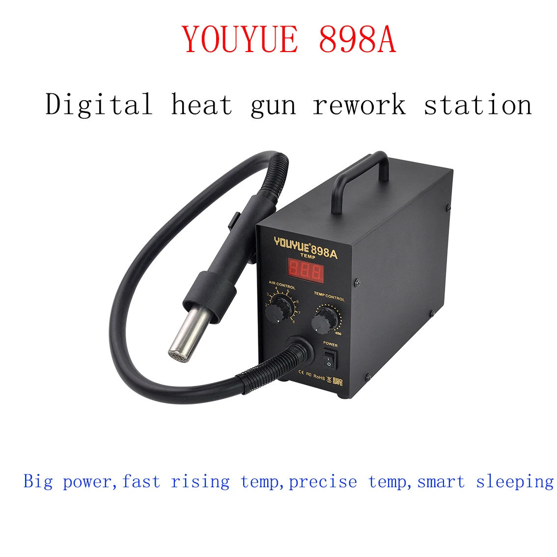 Горячая Распродажа YOUYUE 898A несвинцовая умная паяльная станция Воздушный насос паяльная станция с цифровым дисплеем для ремонта мобильного телефона