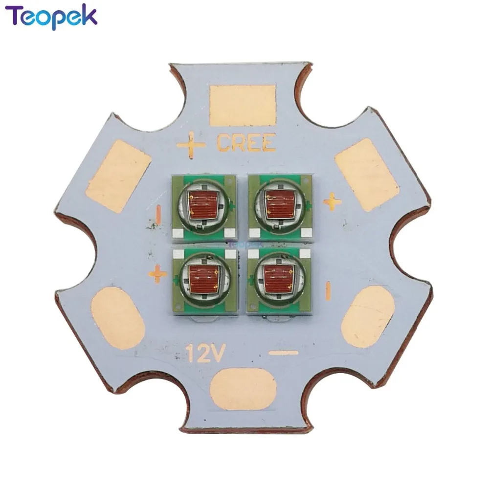 Cree XPE 10W Photo Red 660nm Far Red 730nm 4 leds 3V/6V/12V LED Emitter XP-E Bulb On 20MM Cooper PCB