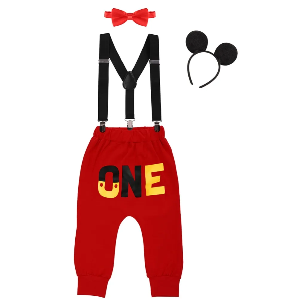 Одежда для малышей милый маскарадный костюм с Микки Маусом для первого дня рождения, праздничная одежда для маленьких мальчиков и девочек реквизит для фотосессии
