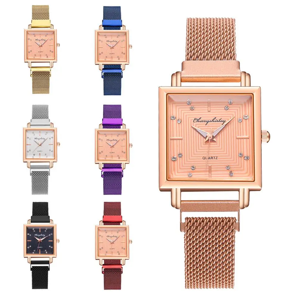 Женские Роскошные наручные часы relojes женские из легированной стали кварцевые с
