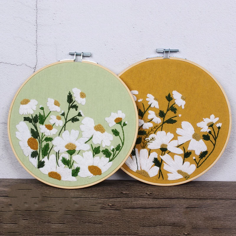 She Love DIY Ribbons Embroidery for Beginner Needlework Practice Kits Cross Stitch Floral Wall Painting Art Home Decoration | Дом и сад