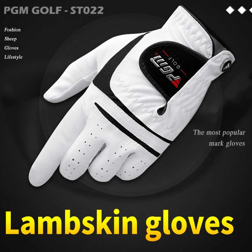 Left 1pc Men Synthetic Cabretta Leather Left Right Sweat Absorbent Soft Wear Resistant Outdoor Golf Gloves Breathable Anti Slip - Цвет: Left