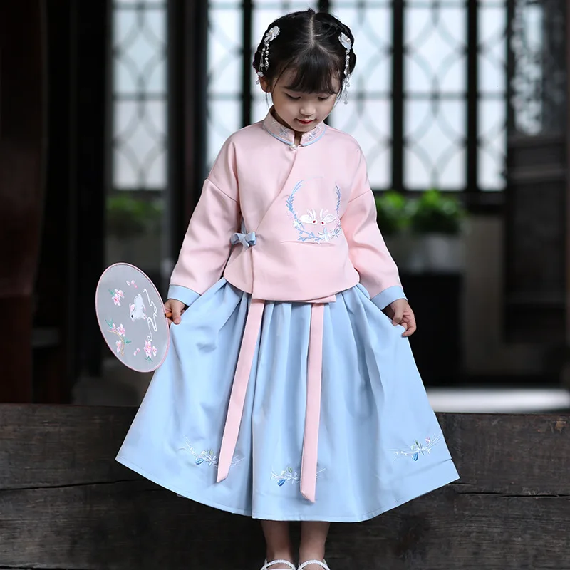 Новое китайское платье для народных танцев детское платье Hanfu костюм в стиле династии Тан одежда принцессы для детей, сценический костюм SL1205