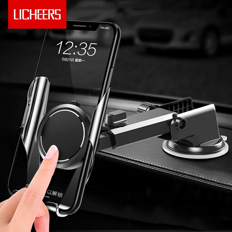Licheers Автомобильный держатель для телефона для iPhone X XS MAX 8 7 Plus XIAOMI лобовое стекло автомобильный держатель для телефона Подставка Автомобильный держатель для samsung S9 S8