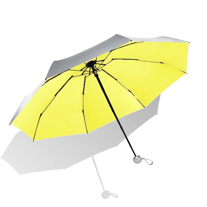 Yellow 8 Ribs Pocket Mini Umbrella Anti UV Paraguas Sun Umbrella Rain Windproof Light Folding Portable Umbrellas for Women Men Children - Цвет: Yellow