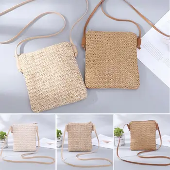 

Fashion Ladies Summer Straw Shoulder Bags Hand-Woven Crossbody Beach Small Bag