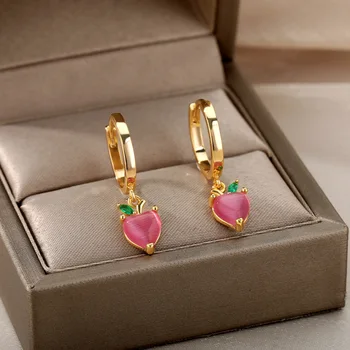 Love Heart Earrings For Women Stainless Steel