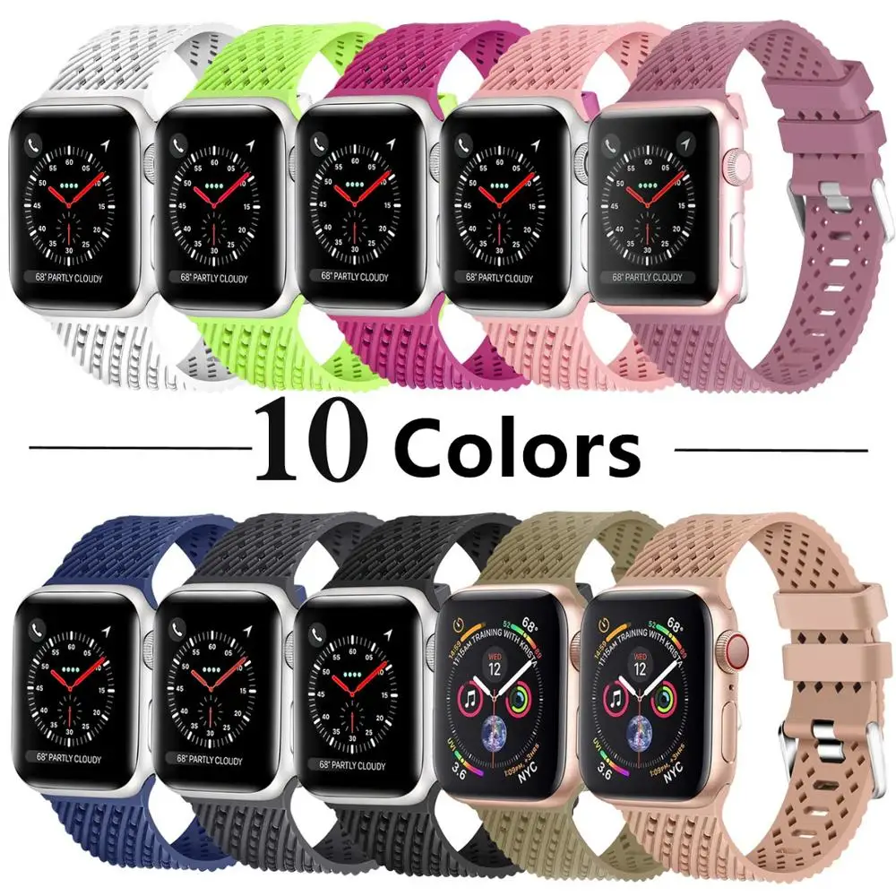 Силиконовый ремешок для apple watch 44 мм 40 мм apple watch band 5 4 3 2 1 iwatch band 38 мм 42 мм ромбический узор ремешок для часов браслет