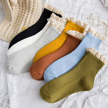 

Lace Frilly Ruffle Socks Kawaii Cute Korean Style Women Cotton Woman Calcetines De La Mujer Kobieta Skarpety Meia Chaussette