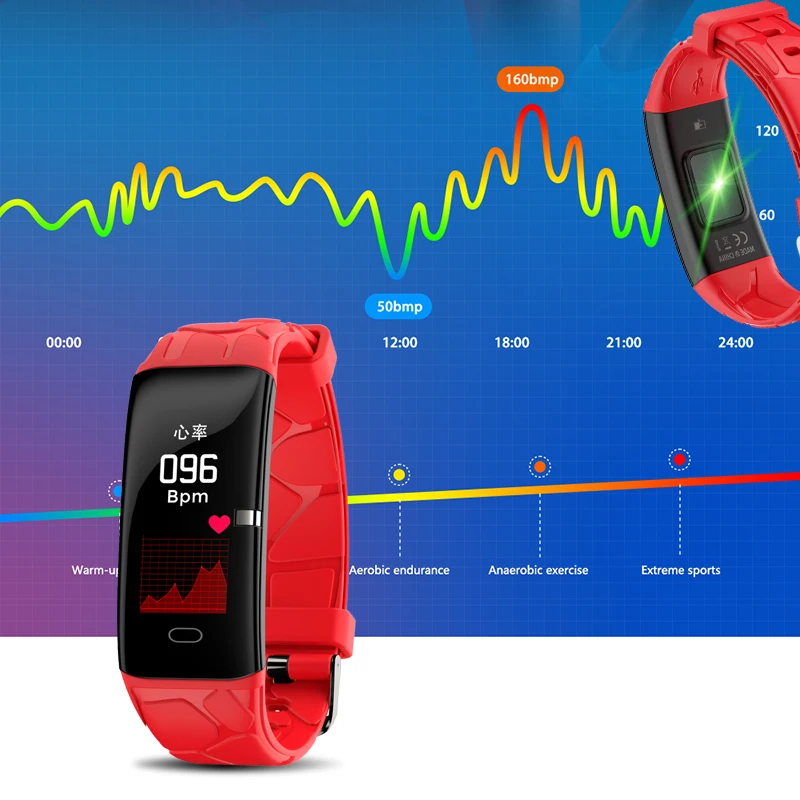 E58 Women Smart bracelet Waterproof Sports For Iphone phone Smartwatch Heart Rate Monitor Blood Pressure Functions For Men Kids