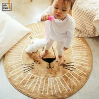 Kids Carpets Living Room Dining Fur Rug Baby Rug Round Carpet In The Bedroom Lion Mat For Children Plush Carpet Baby Carpet 1
