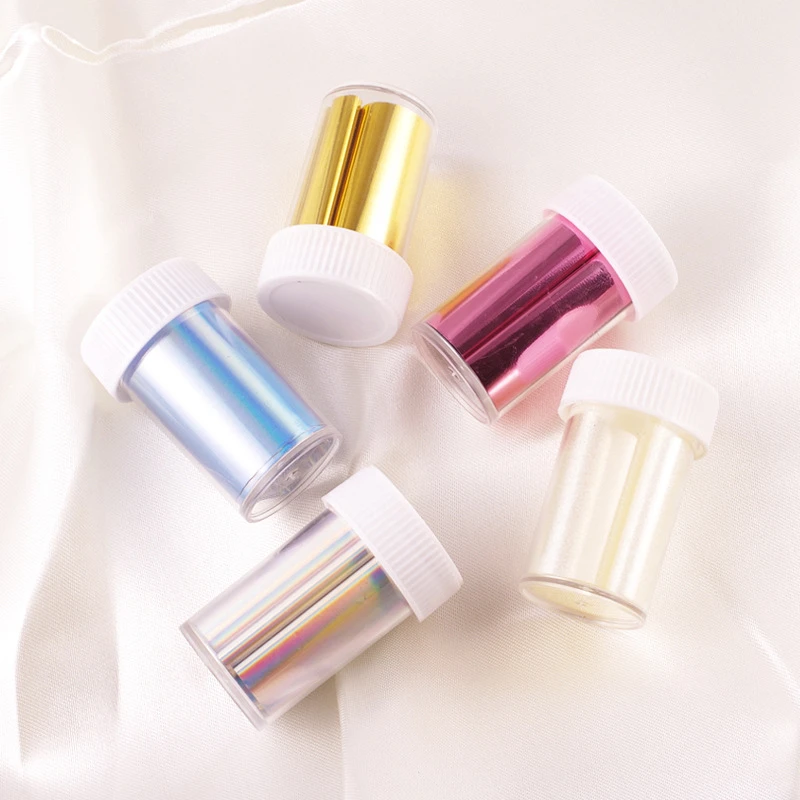 Nusx 4 100cm Starry Nail Foils Holographic Stickers Nail Transfer Sticker Laser Rose Gold Champagne Nails 2