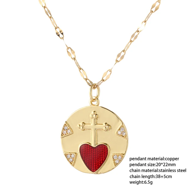 Red Heart Love Pendant Necklace for Women Choker Long Chains Neck Lace Gold Collar Lovers Gift Boho Party Fashion Jewelry 2021 NK005G4