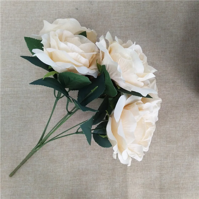 

Artificial Rose Flower Silk Bouquet, Wedding Bride Holding Flowers, Road Leads, Floral Wreath, Home Decoration, 7 Heads