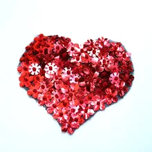 

Fashion heart rhinestone beaded Patches for clothes Sew on sequin patch badge Applique embroidered parches bordados para
