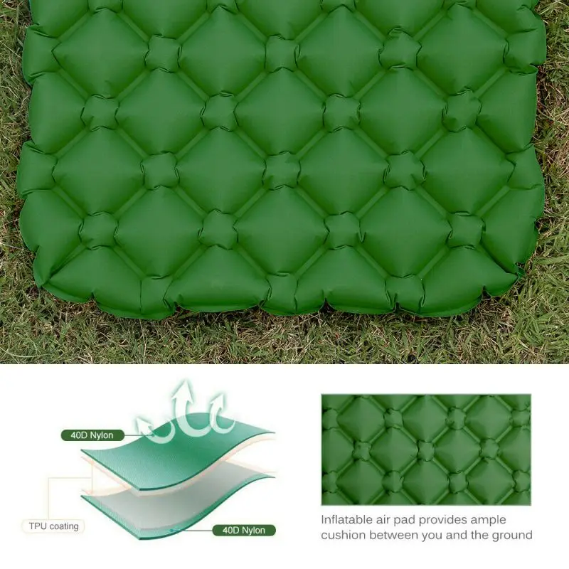 Almofada de Dormir Caminhadas com Pillow Leve à Prova Camping Ultraleve Auto Inflável Mochila d' Água 11 Esteira de acampamento