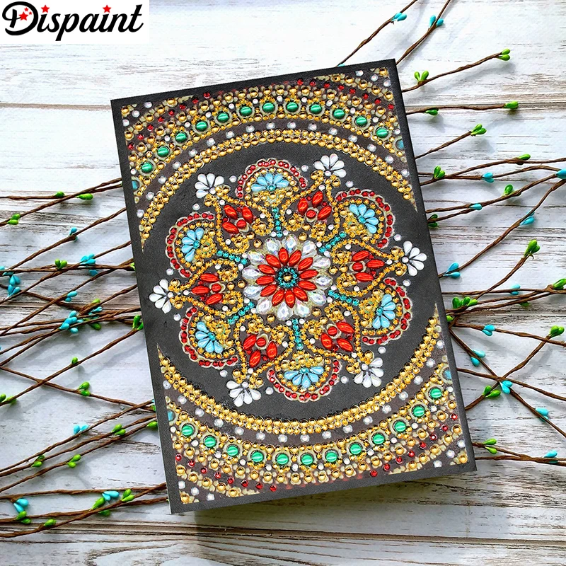 Dispaint A5 записные книжки 5D DIY алмазная живопись специальная форма Дневник Книга Алмазная вышивка "мандала цветок" Стразы Декор подарок