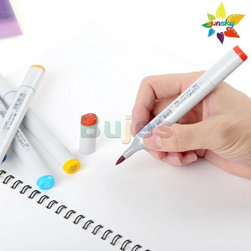JP Copic Sketch Markers 12/24/36/72 color,fast drying,non-toxic  markers,Durable polyester nibs,Available in several color sets