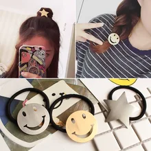 Японский и корейский стиль, стиль, крутая пятизвездочная повязка на голову со смайликом, Южная Корея, матовая металлическая лента для завязывания волос