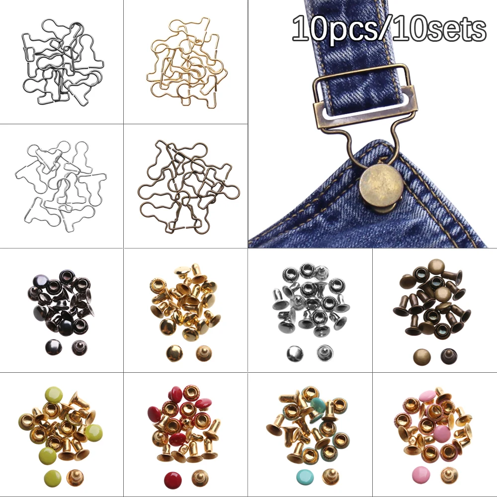 Doll Clothes Accessories Doll Accessories 10Sets Mini Doll Belt Buttons Doll Clothes DIY Metal Buckle 1/6 Dolls Girls Buckles Trousers Bag Sewing