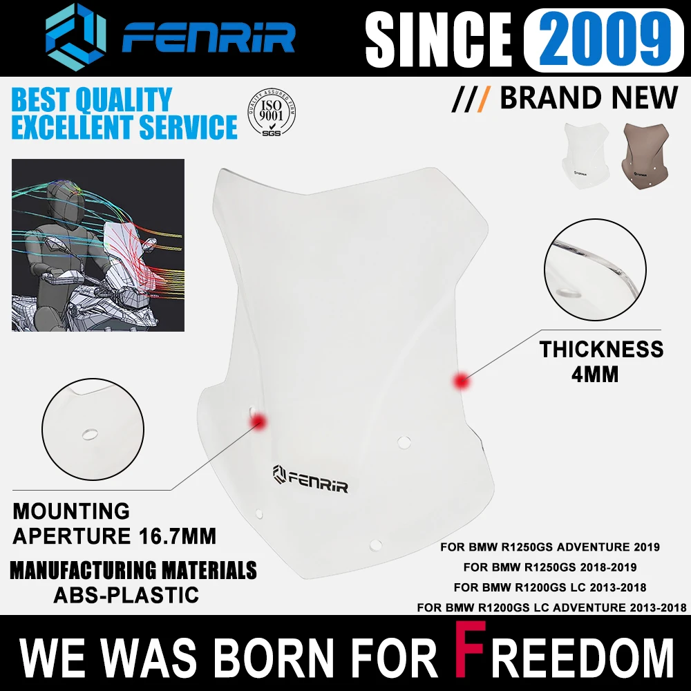 Дефлектор ветрового стекла мотоцикла Экран Ветра для BMW R1200GS LC Adventure 2013 2014 2015 2016 2017
