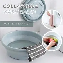 Складная круглая Ванна для посуды, Складная портативная мойка для рук и ног, экономия пространства, ПП, складная мойка для овощей