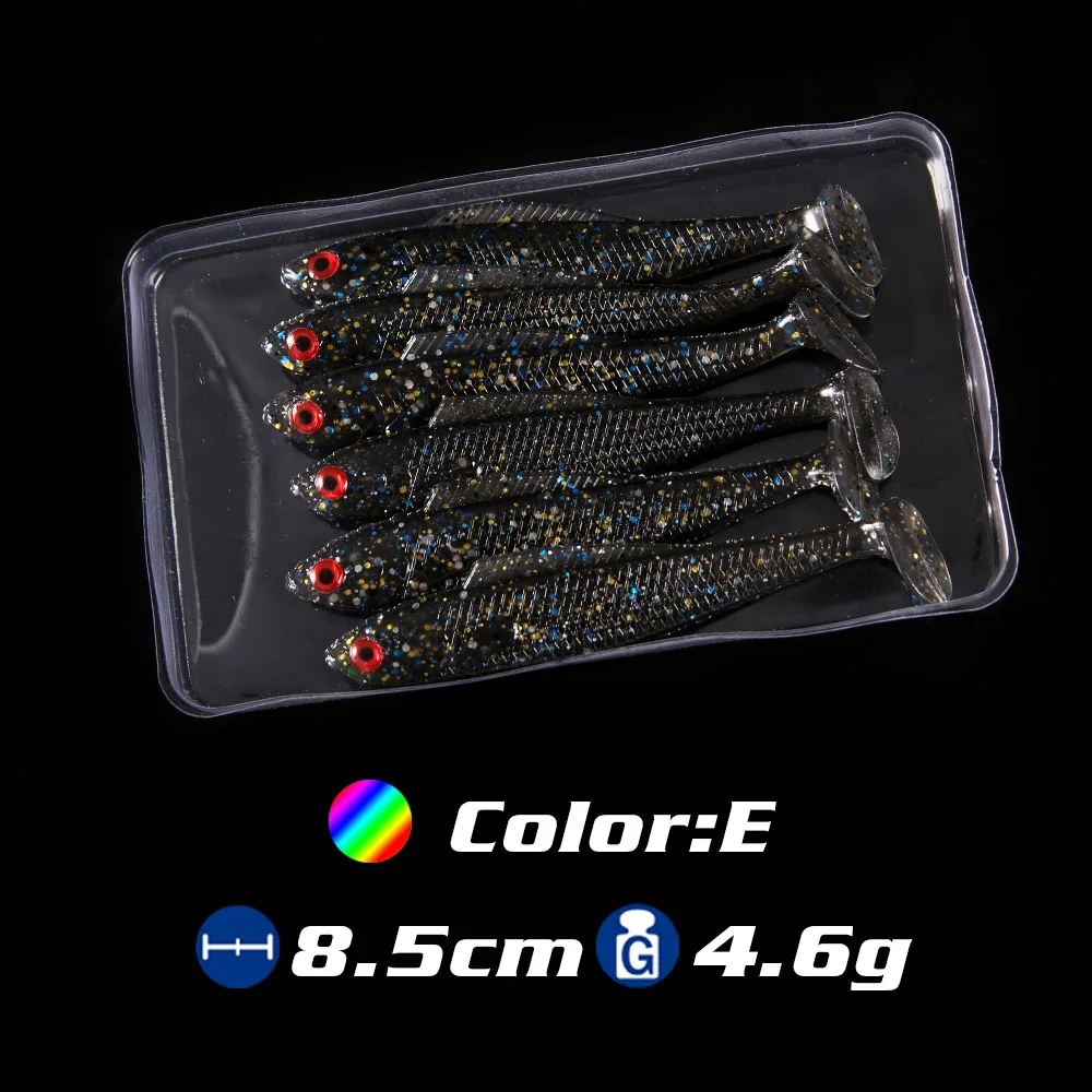 ColorE Мягкая приманка для рыбной ловли, мягкая пластиковая наживка, 8.5cm4.5g, 3D глаза, Т-хвост, искусственная приманка, щука, Шады, Мягкая приманка isca - Цвет: ColorE