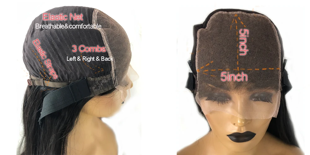 5x5 closure lace front wig