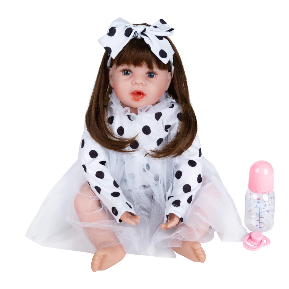 Новые 60 см куклы Boneca Новорожденные цветные детские куклы игрушка девочка реборн винил Девушки Куклы Дети высокий каблук Костюм Мягкий силикон