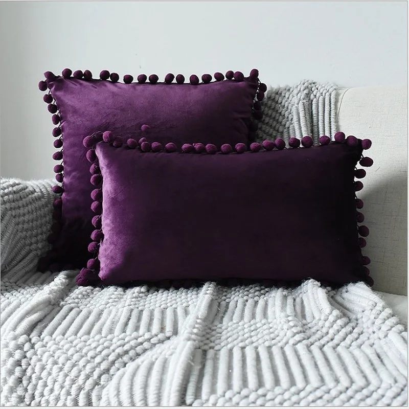 Topfinel Velvet Cute decorative pillowcase Small pleats Cover Cases throw pillows Cushion Covers For Home Sofa Seat Chair
