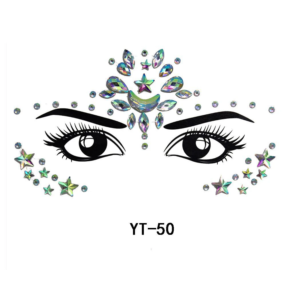 Новая трендовая 3D кристальная наклейка цветной Блестящий акрил вышивка-мозаика маскарадное лицо блестящее украшение временная татуировка наклейка