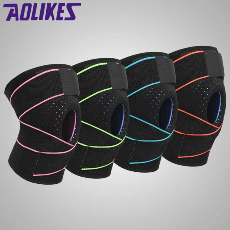 AOLIKES наколенник Coolfit Быстросохнущий силикагель 4 Весна Спорт поддержка колена