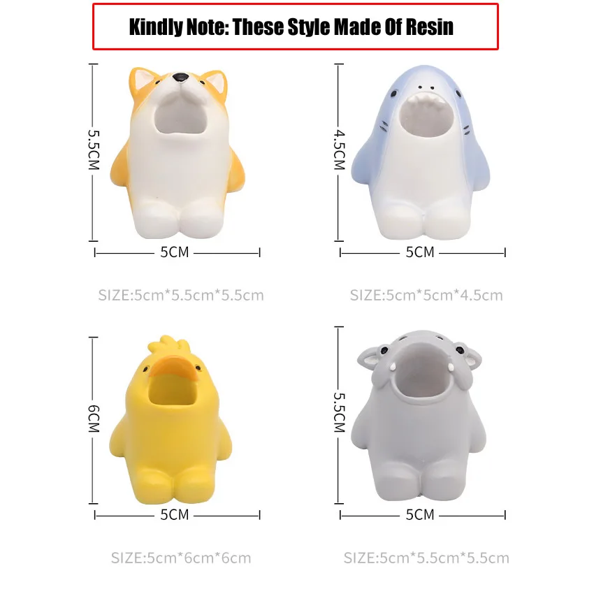 Mini Cute Toothbrush Holder Ceramics Multi Function Storage Stand Makeup Pen Holder For Home Bathroom