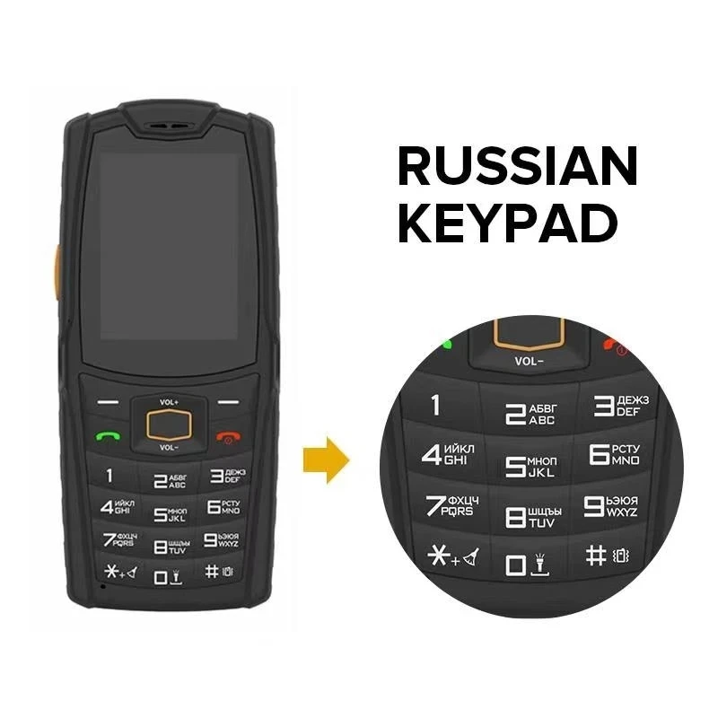 AGM M7 Keyboard Phone 1GB 8GB IP68 Button Touch Smartphone 2500mAh 2.4 inch Android 8.1 4G Wifi Cell Phone Russian English Key motorola moto g cell phone Android Phones