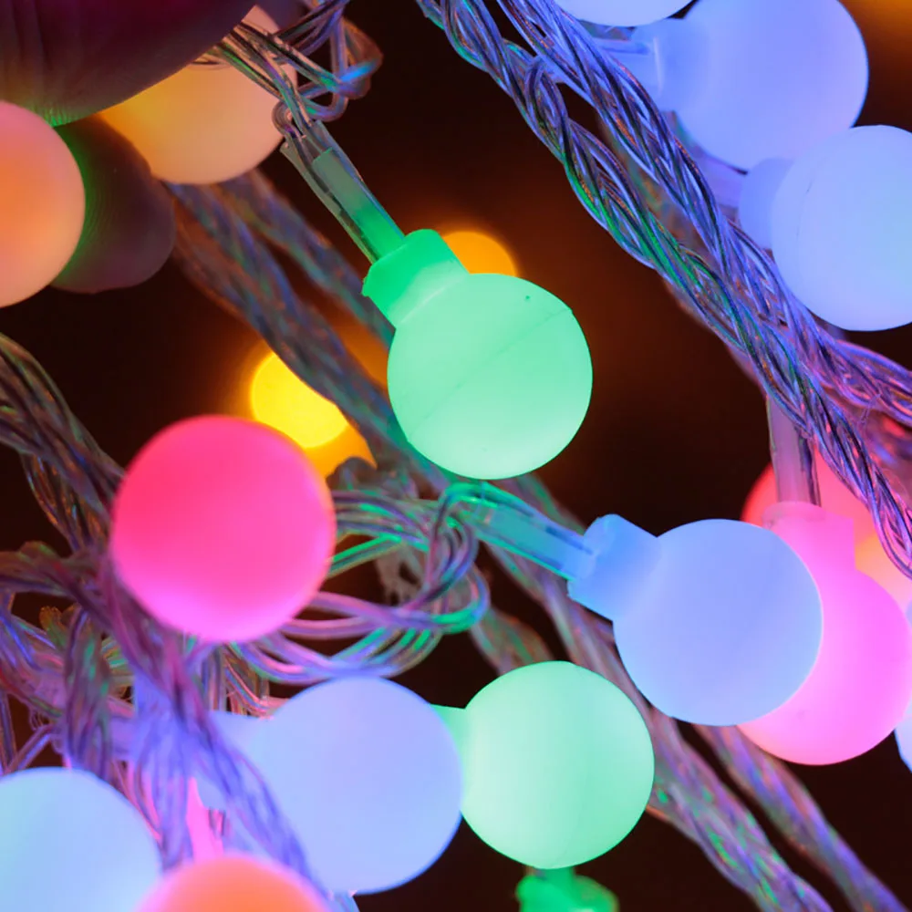 Светодиодный светильник с белым шаром, 5 м, 5 В, праздничное украшение, Праздничные рождественские огни, наружное освещение, светодиодный светильник